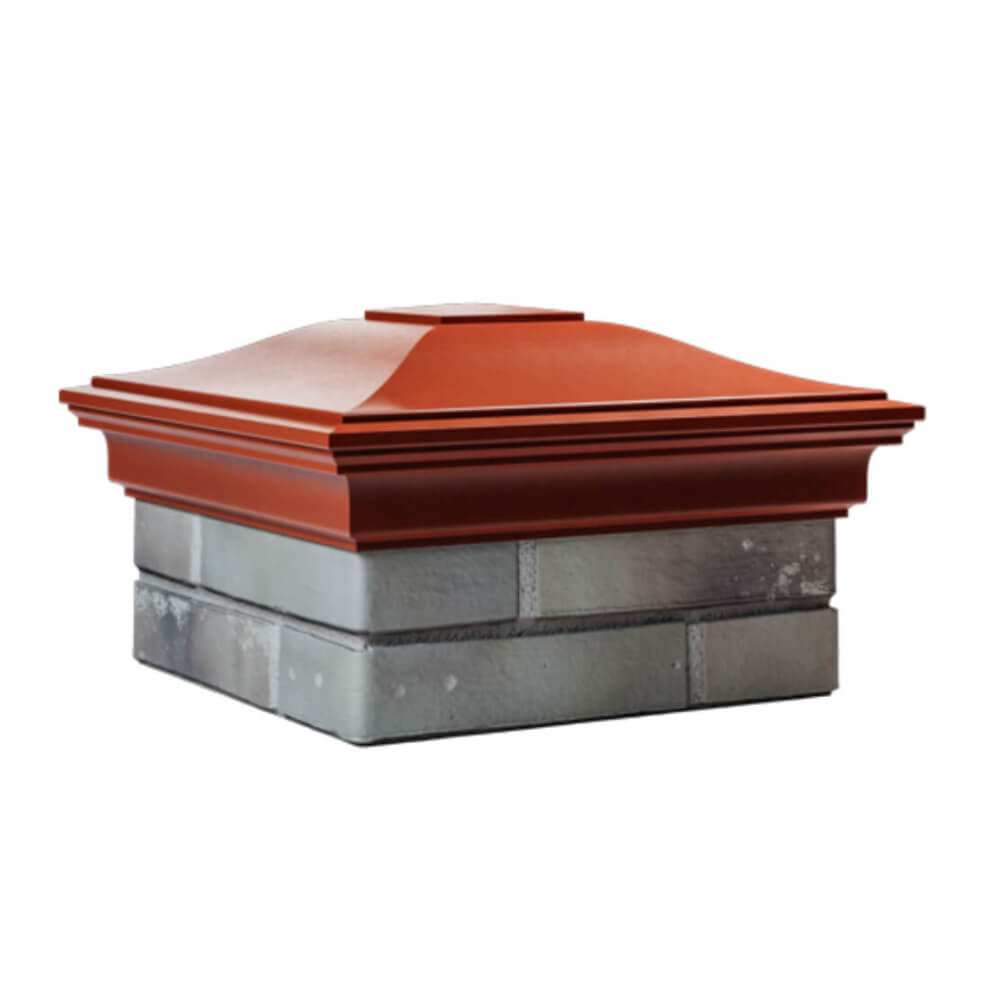 Колпак Zking Монблан Красный на столб 1.5х1.5 еврокирпича 0.7НФ (355х355мм) в Назрани фото