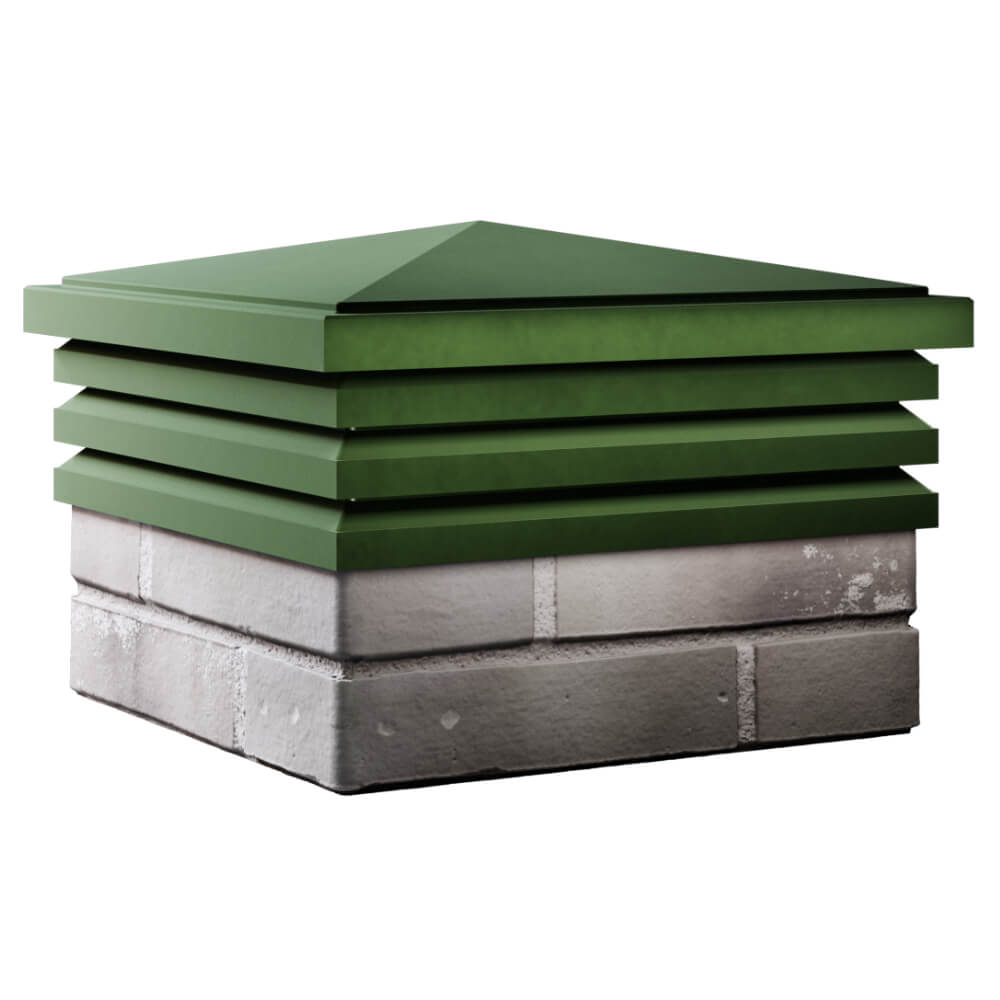 Колпак Zking Бона ХайТек Зеленый на столб 1.5х1.5 кирпича (385х385мм) в Назрани фото