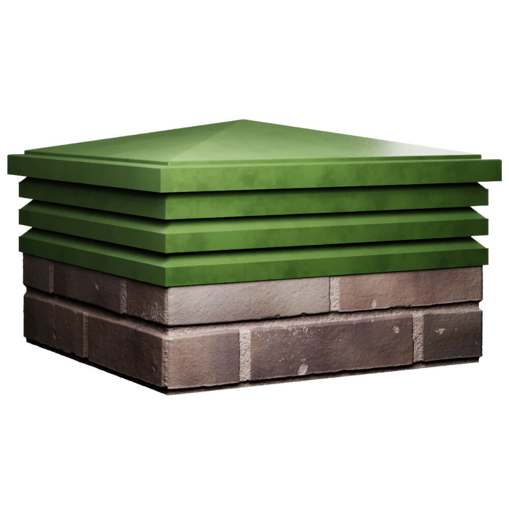 Колпак Zking Бона ХайТек Зеленый на столб 2х2 кирпича (513х513мм) в Назрани фото