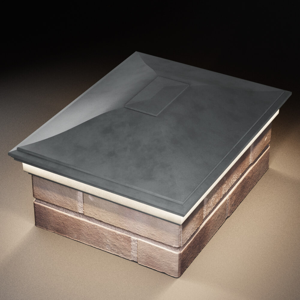 Колпак Zking Монблан Серый на столб 2х1.5 кирпича (515х385мм) c подсветкой в Назрани фото