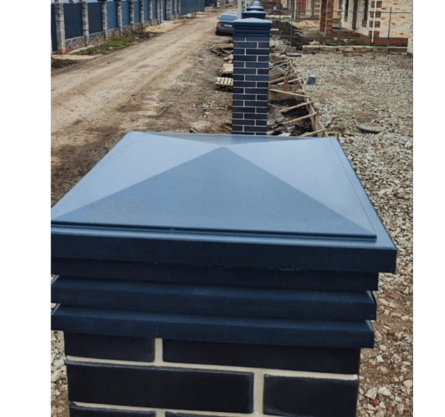 Колпак Zking Бона ХайТек Серый на столб 1.5х1.5 кирпича (385х385мм) в Назрани фото