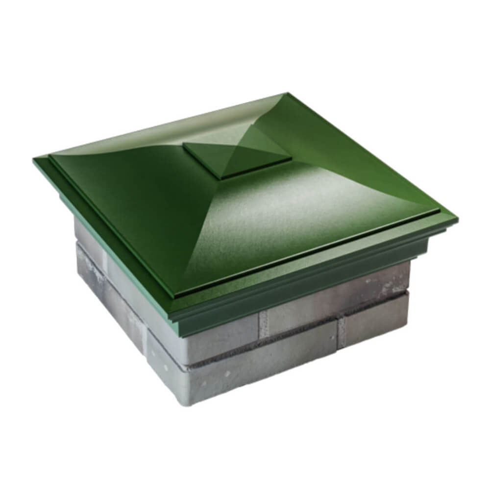 Колпак Zking Монблан Зеленый на столб 1.5х1.5 еврокирпича 0.7НФ (355х355мм) в Назрани фото