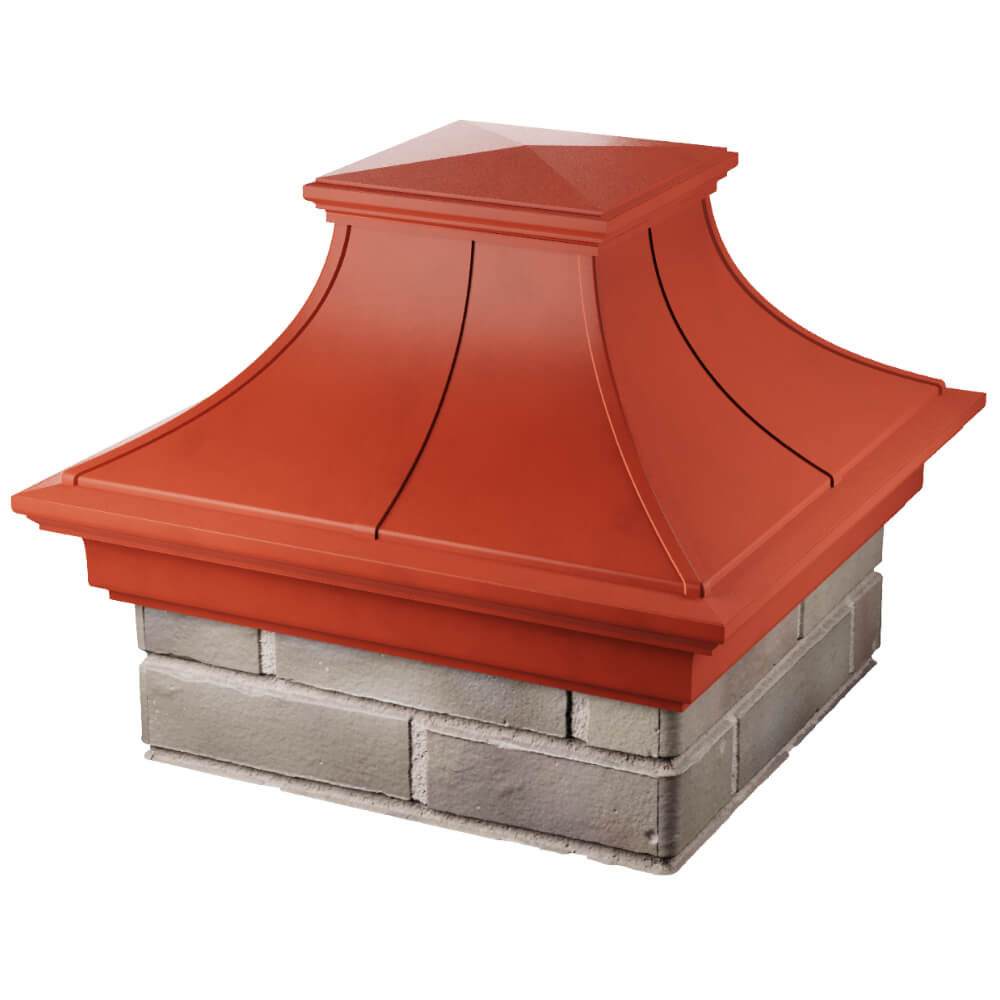 Колпак Zking Монблан Премиум Красный на столб 1.5х1.5 кирпича (385х385мм) в Назрани фото