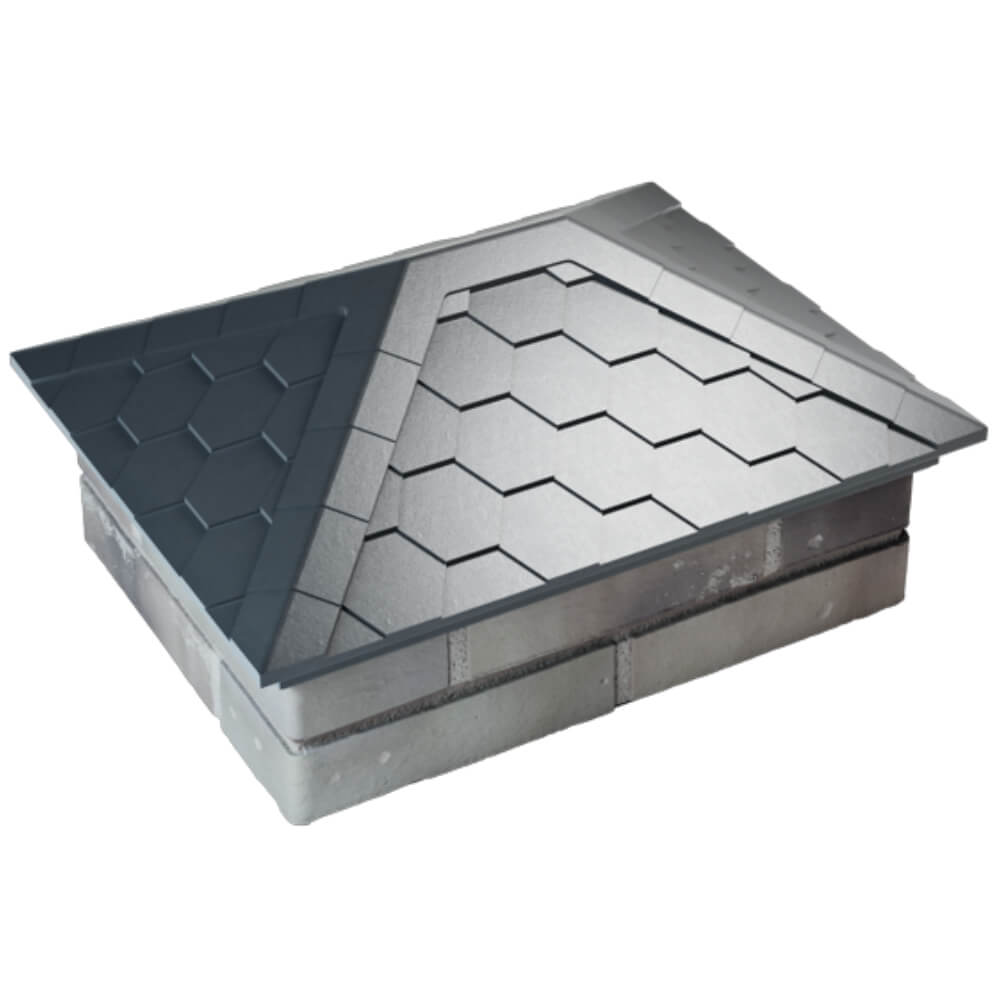 Колпак Zking Эверест Серый на столб 2х1.5 кирпича (520х390мм) Назрань фото