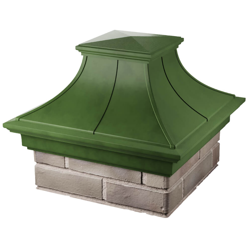 Колпак Zking Монблан Премиум Зеленый на столб 1.5х1.5 кирпича (385х385мм) в Назрани фото