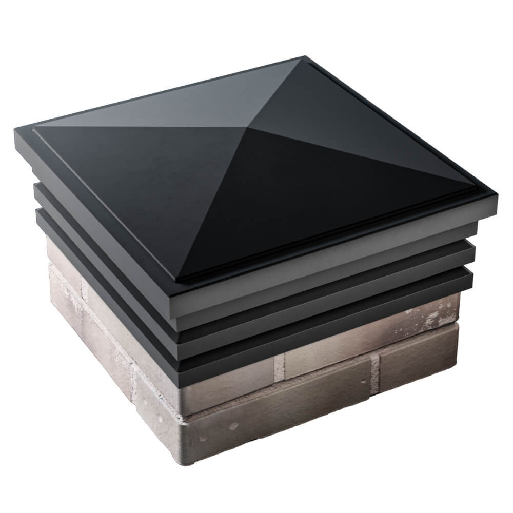 Колпак Zking Бона ХайТек Черный на столб 1.5х1.5 кирпича (385х385мм) в Назрани фото