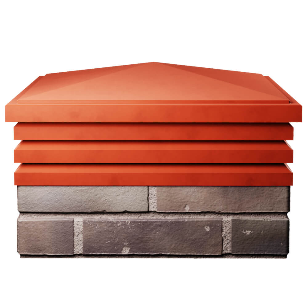 Колпак Zking Бона ХайТек Красный на столб 2х2 кирпича (513х513мм) Назрань фото