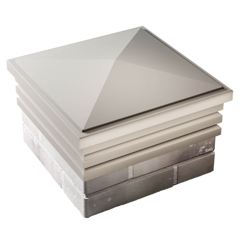 Колпак Zking Бона ХайТек Бежевый на столб 1.5х1.5 кирпича (385х385мм) в Назрани фото