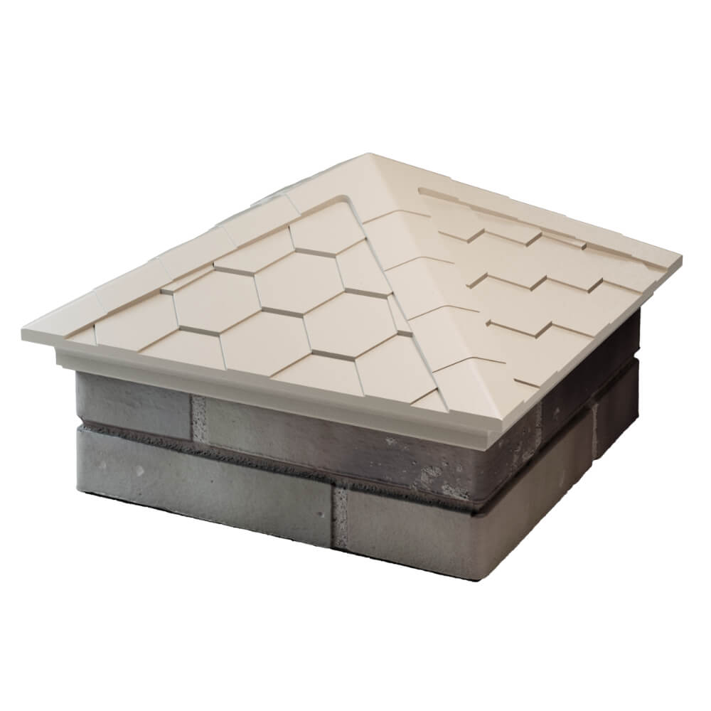 Колпак Zking Эверест Бежевый на столб 1.5х1.5 кирпича (390х390мм) в Назрани фото