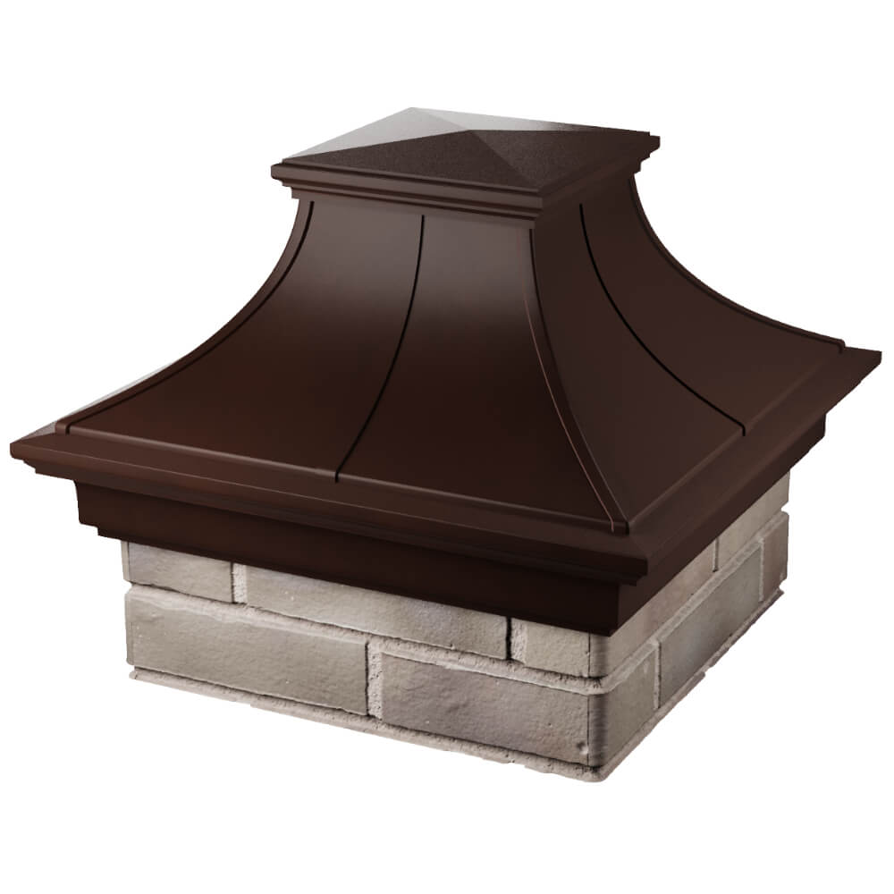 Колпак Zking Монблан Премиум Коричневый на столб 1.5х1.5 кирпича (385х385мм) в Назрани фото