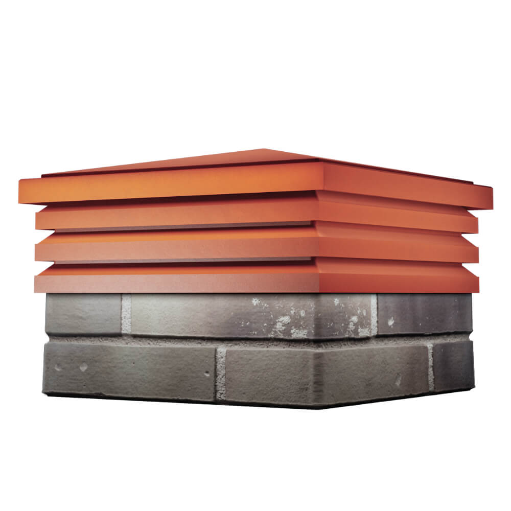 Колпак Zking Бона ХайТек Красный на столб 1.5х1.5 кирпича (385х385мм) в Назрани фото