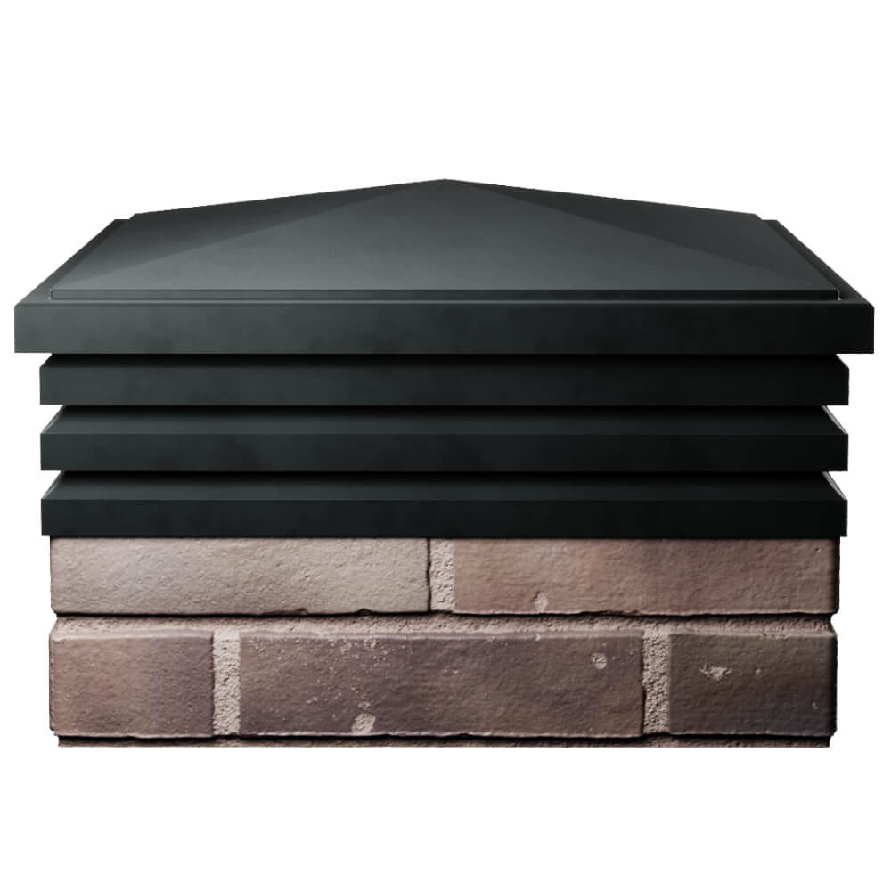 Колпак Zking Бона ХайТек Черный на столб 2х2 кирпича (513х513мм) Назрань фото