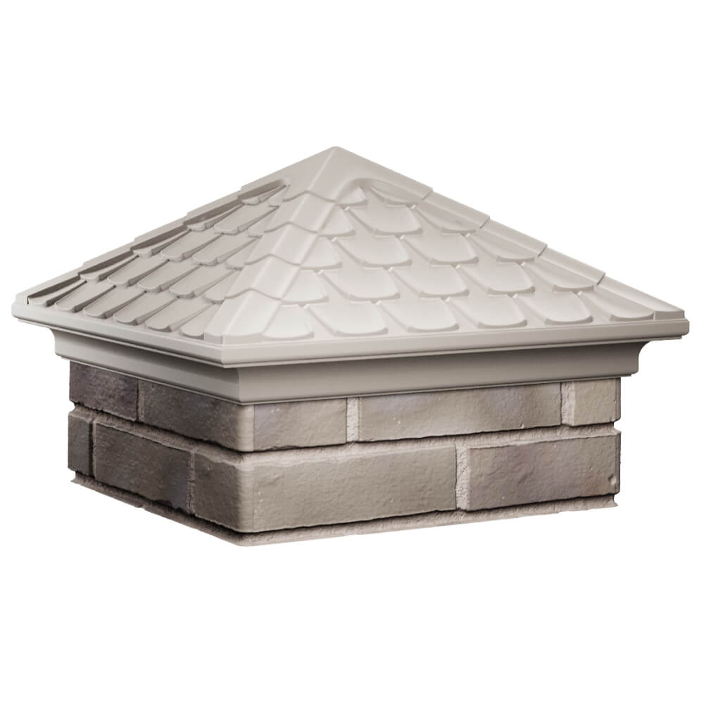 Колпак Zking Эльбрус Бежевый на столб 1.5х1.5 кирпича (385х385мм) в Назрани фото