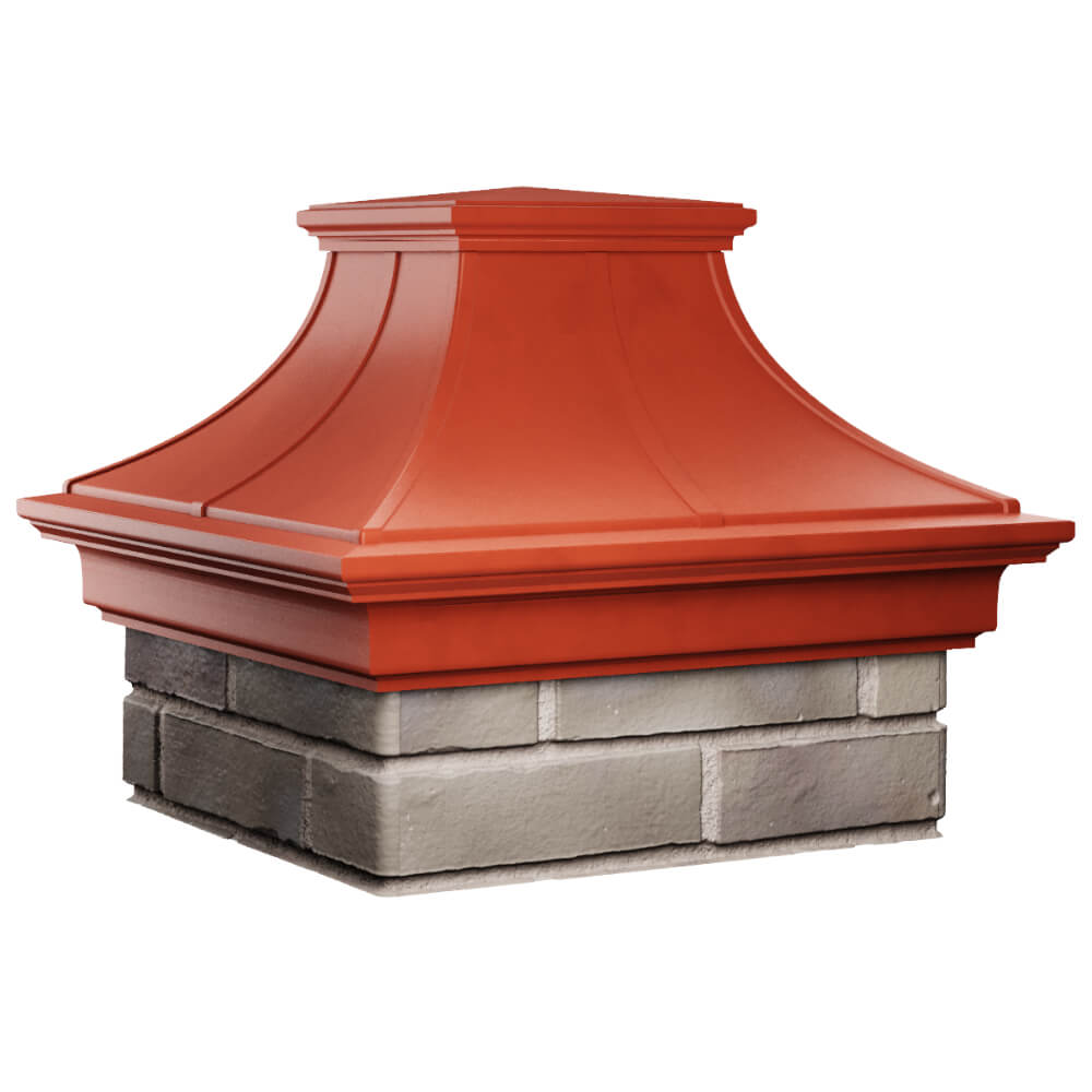 Колпак Zking Монблан Премиум Красный на столб 1.5х1.5 кирпича (385х385мм) в Назрани фото