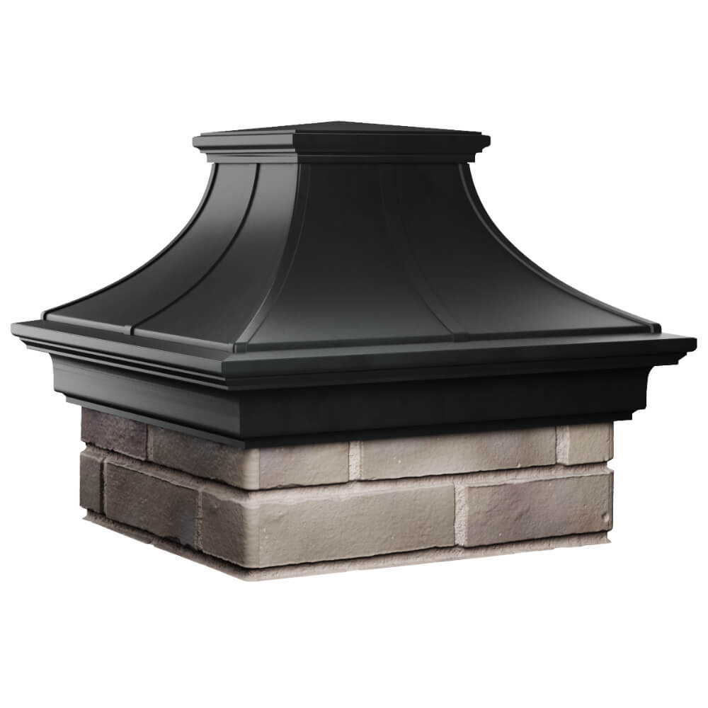 Колпак Zking Монблан Премиум Черный на столб 1.5х1.5 кирпича (385х385мм) в Назрани фото