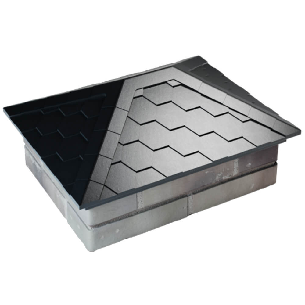 Колпак Zking Эверест Черный на столб 2х1.5 кирпича (520х390мм) Назрань фото