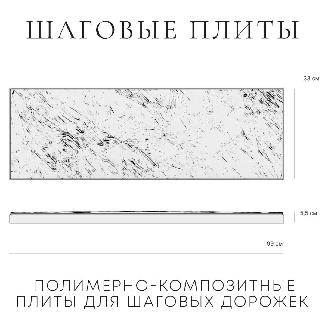 Шаговая плита STONE Графитовый Серый 990х330х55мм в Назрани фото