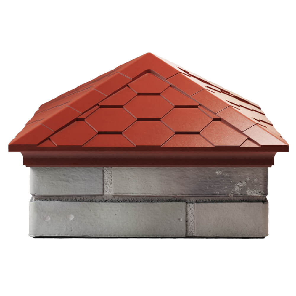 Колпак Zking Эверест Красный на столб 1.5х1.5 кирпича (390х390мм) Назрань фото