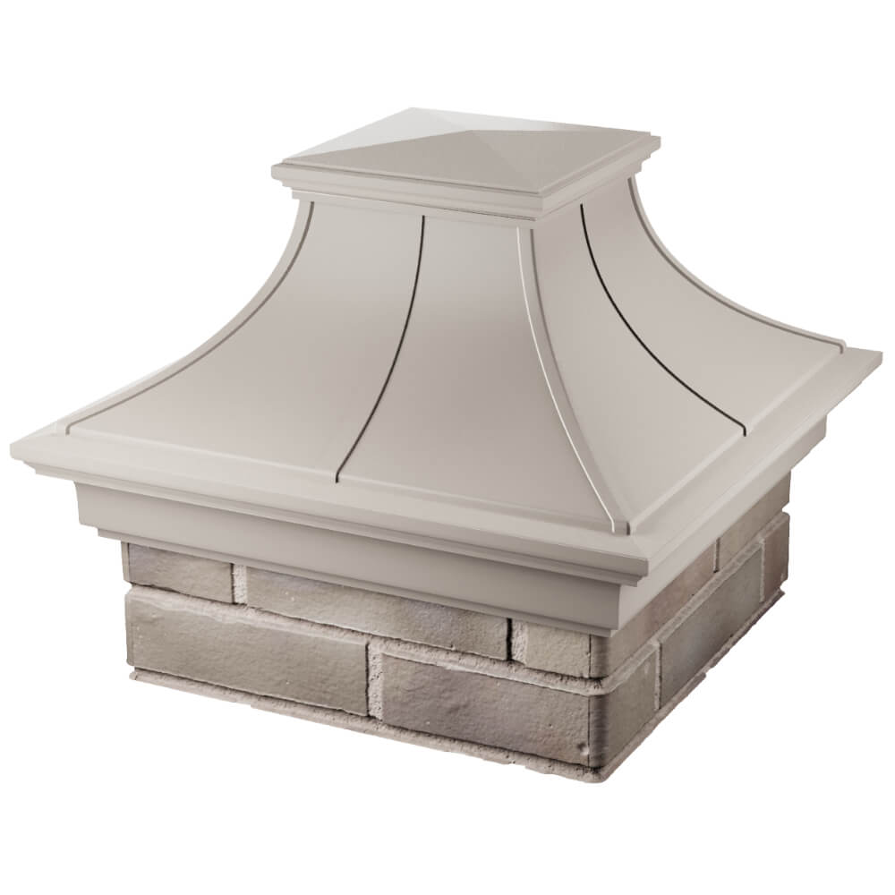 Колпак Zking Монблан Премиум Бежевый на столб 1.5х1.5 кирпича (385х385мм) в Назрани фото