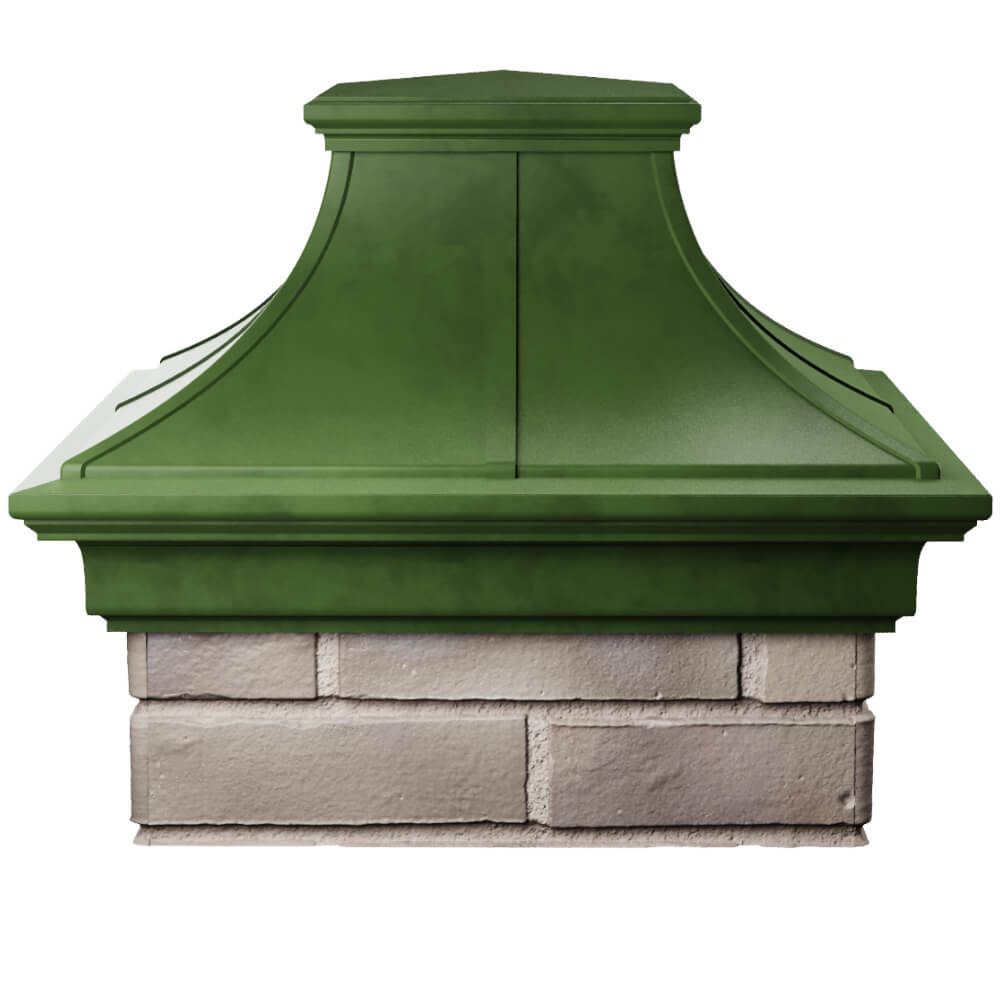 Колпак Zking Монблан Премиум Зеленый на столб 1.5х1.5 кирпича (385х385мм) Назрань фото
