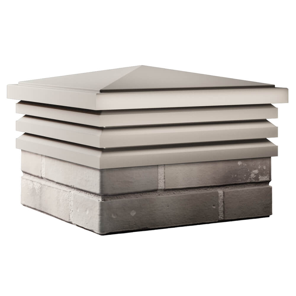 Колпак Zking Бона ХайТек Бежевый на столб 1.5х1.5 кирпича (385х385мм) в Назрани фото