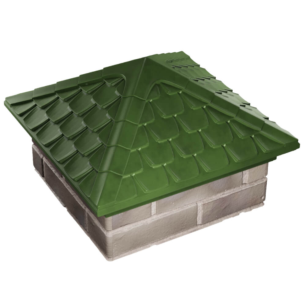 Колпак Zking Эльбрус Зеленый на столб 1.5х1.5 кирпича (385х385мм) в Назрани фото