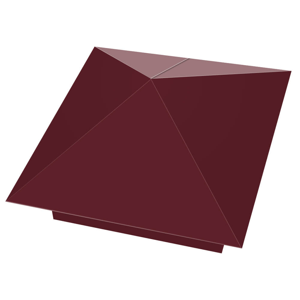 Колпак металлический 390х390мм RAL3005 Красное Вино заборный Назрань фото