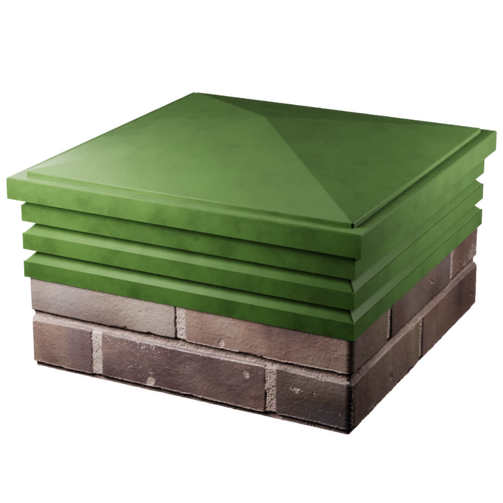 Колпак Zking Бона ХайТек Зеленый на столб 2х2 кирпича (513х513мм) в Назрани фото