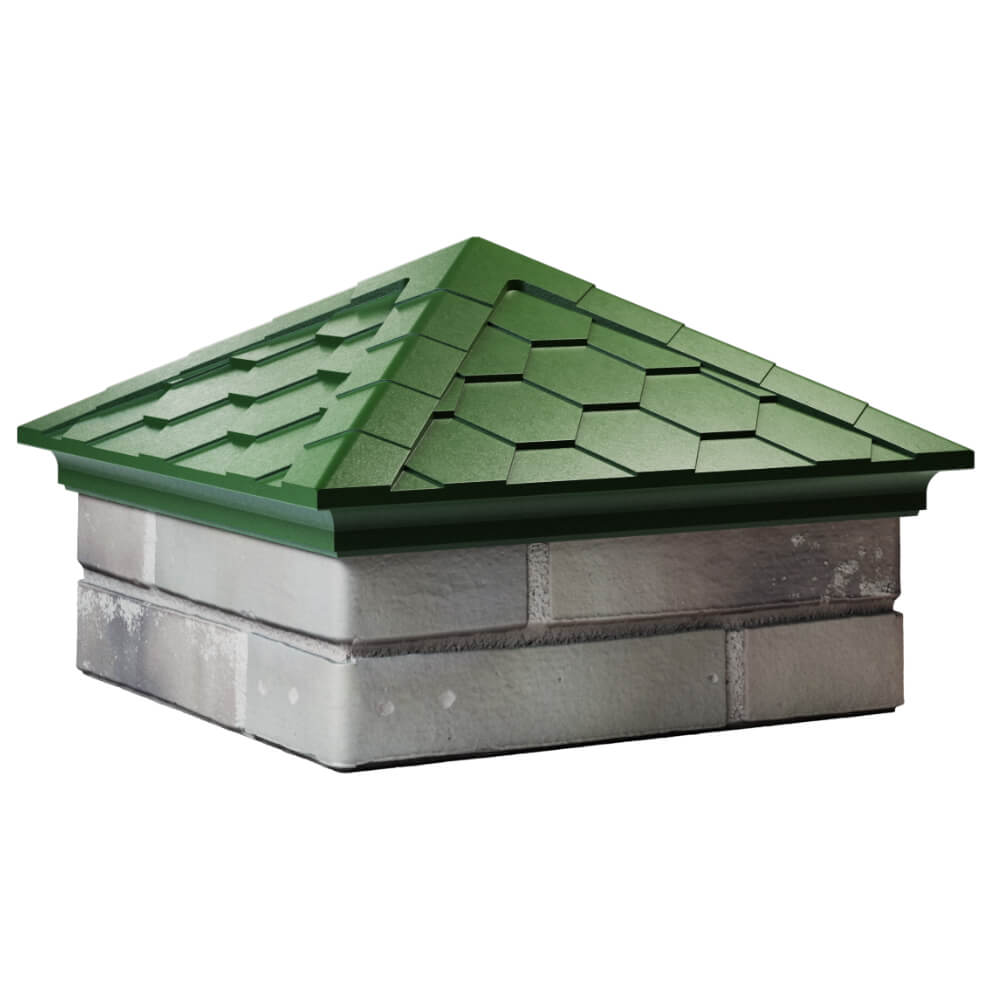 Колпак Zking Эверест Зеленый на столб 1.5х1.5 кирпича (390х390мм) в Назрани фото