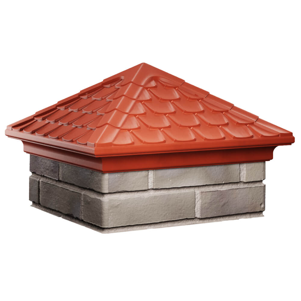 Колпак Zking Эльбрус Красный на столб 1.5х1.5 кирпича (385х385мм) в Назрани фото