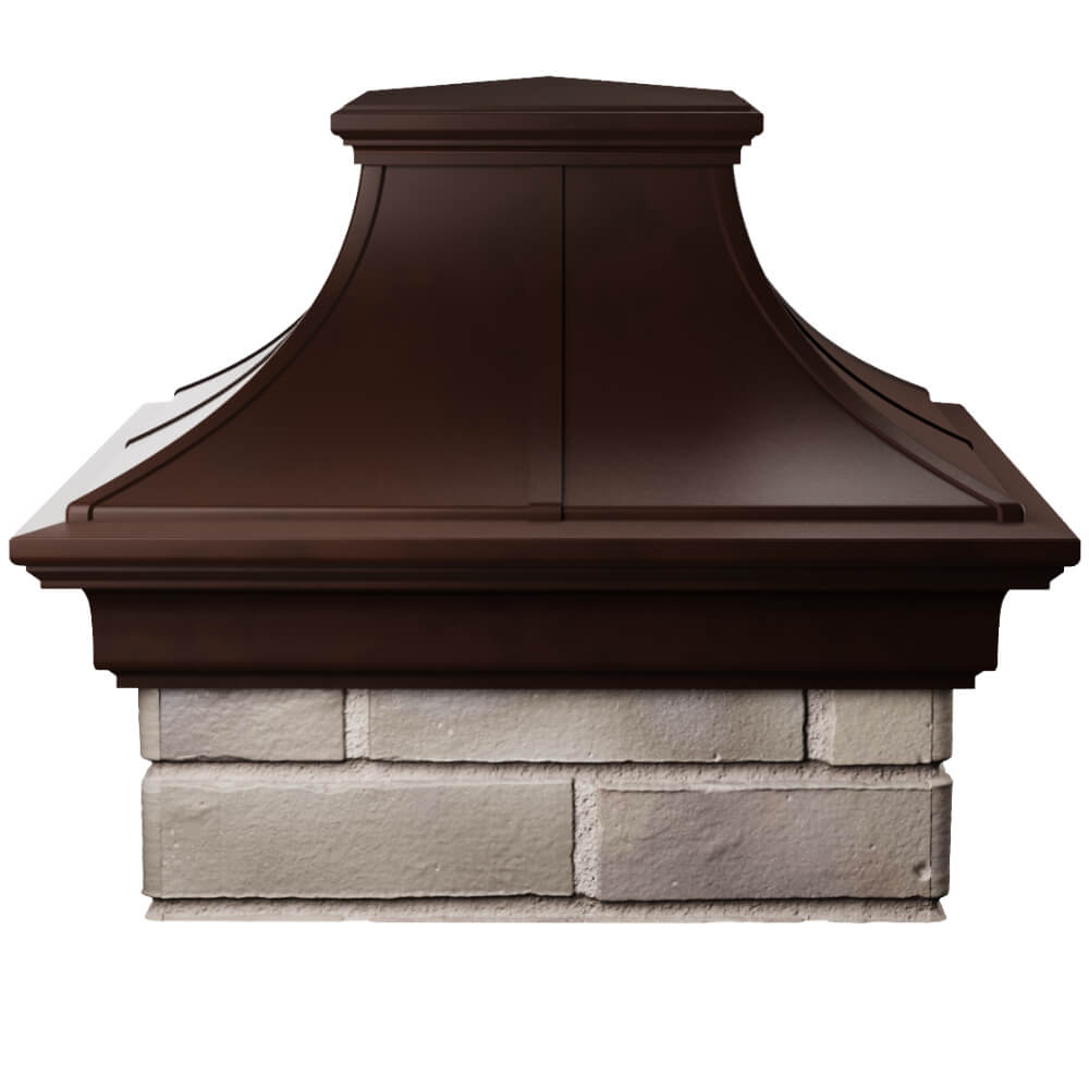 Колпак Zking Монблан Премиум Коричневый на столб 1.5х1.5 кирпича (385х385мм) Назрань фото