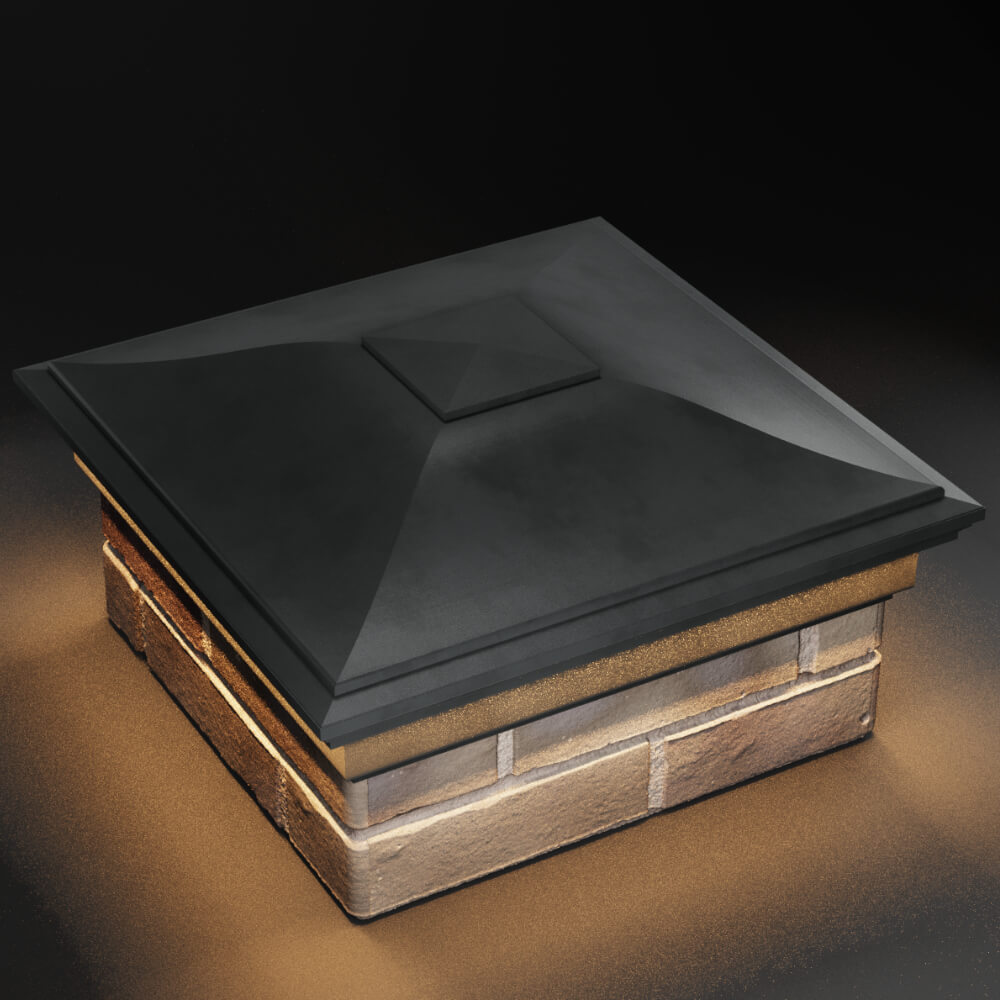 Колпак Zking Монблан Серый на столб 1.5х1.5 кирпича (385х385мм) с подсветкой в Назрани фото