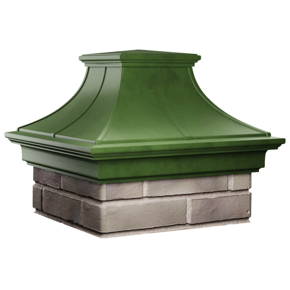 Колпак Zking Монблан Премиум Зеленый на столб 1.5х1.5 кирпича (385х385мм) в Назрани фото