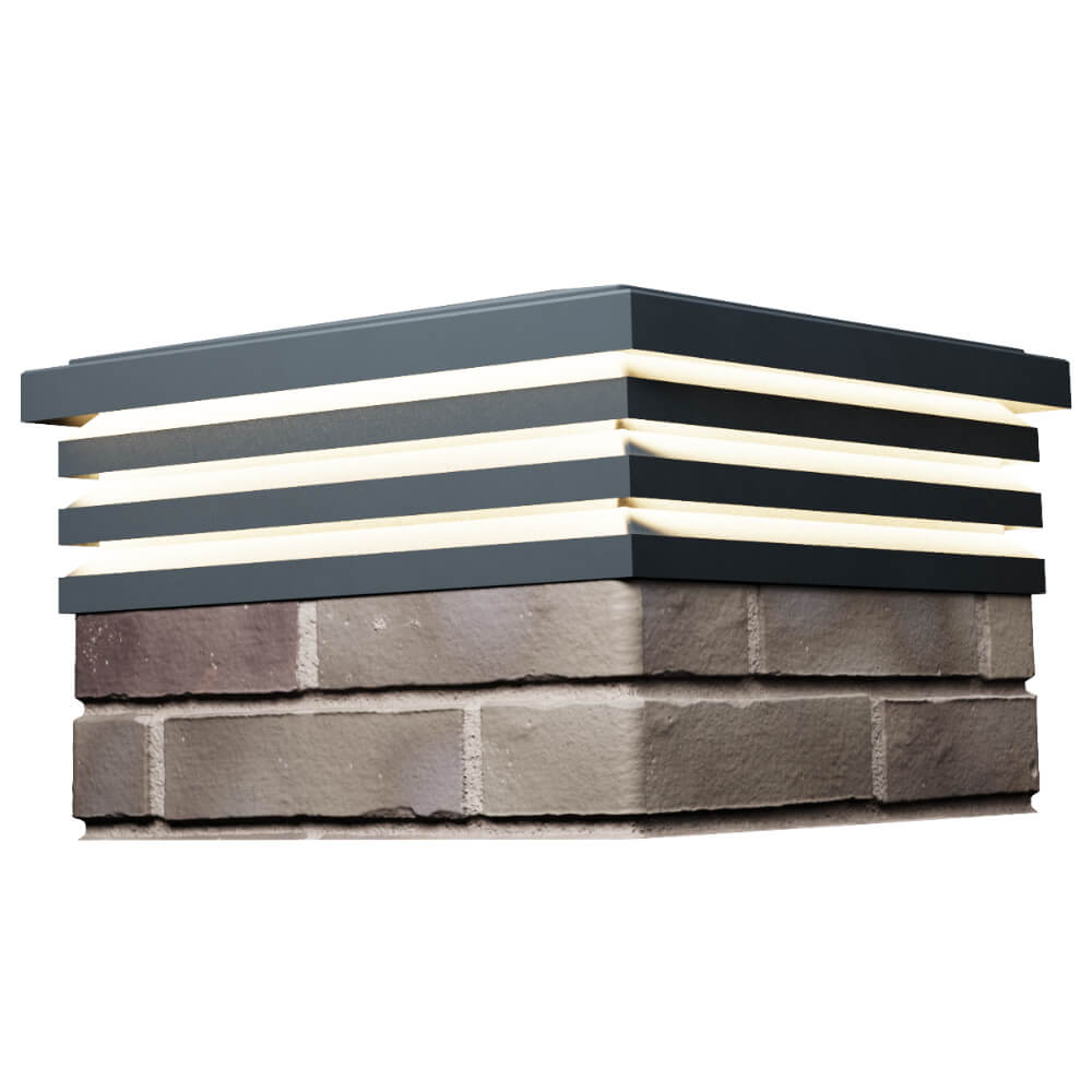 Колпак Zking Бона ХайТек Серый на столб 1.5х1.5 кирпича (385х385мм) с подсветкой в Назрани фото