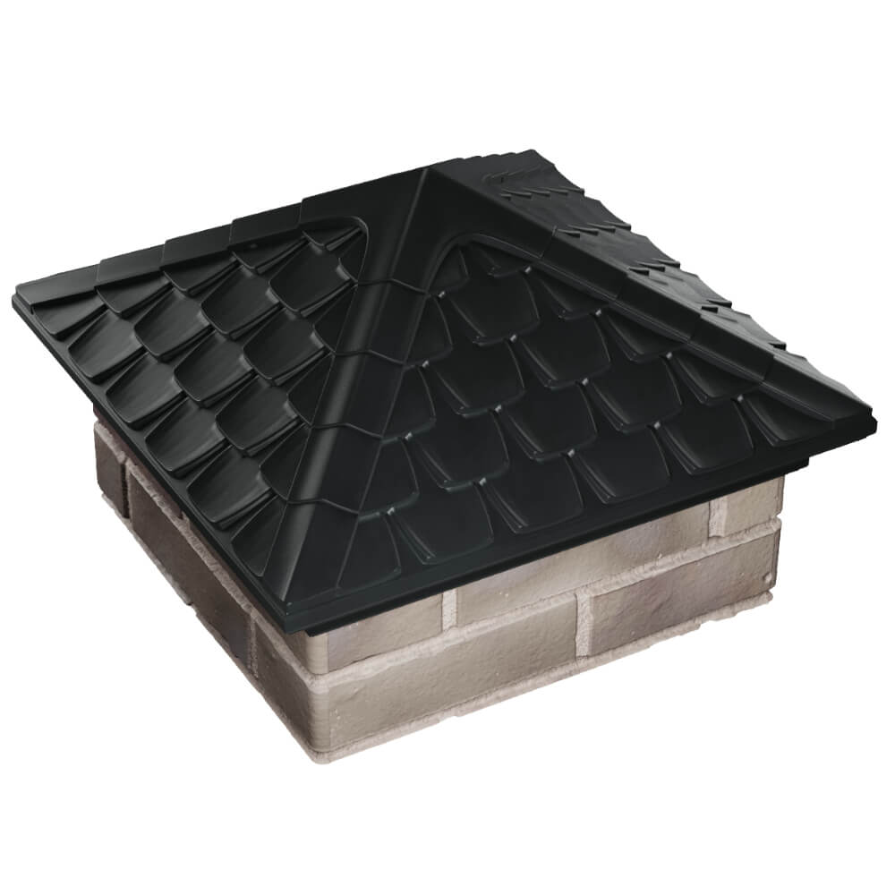 Колпак Zking Эльбрус Черный на столб 1.5х1.5 кирпича (385х385мм) в Назрани фото