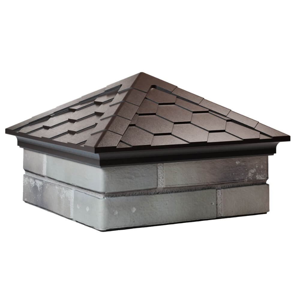 Колпак Zking Эверест Коричневый на столб 1.5х1.5 кирпича (390х390мм) в Назрани фото