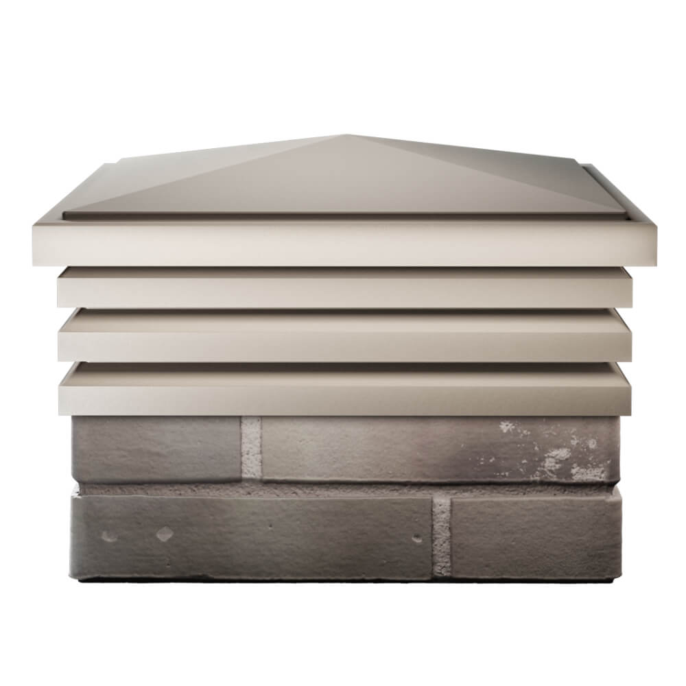 Колпак Zking Бона ХайТек Бежевый на столб 1.5х1.5 кирпича (385х385мм) Назрань фото