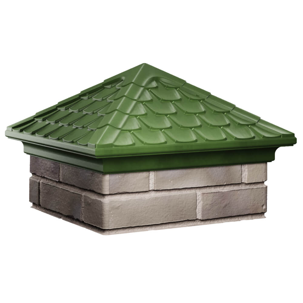 Колпак Zking Эльбрус Зеленый на столб 1.5х1.5 кирпича (385х385мм) в Назрани фото