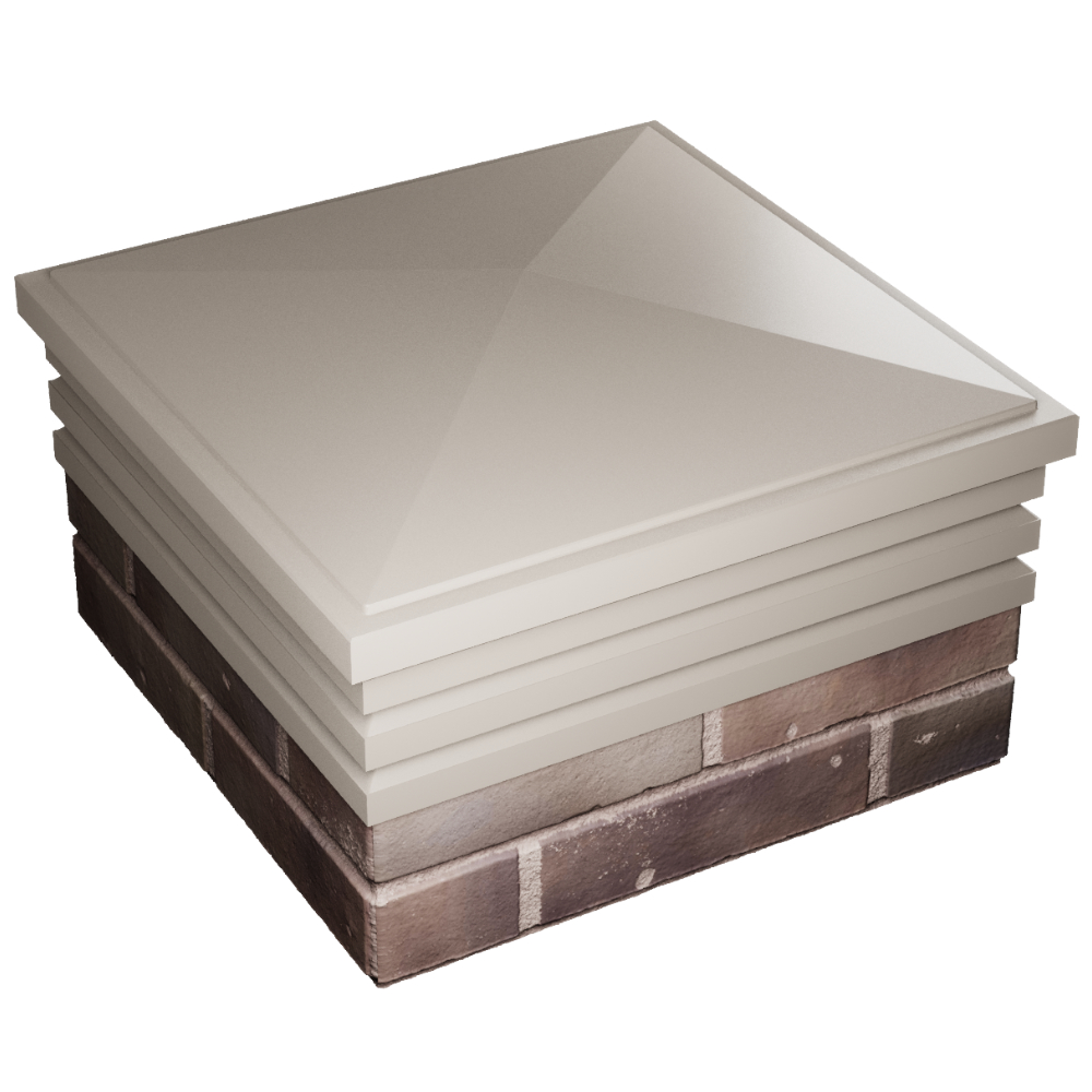 Колпак Zking Бона ХайТек Бежевый на столб 2х2 кирпича (513х513мм) в Назрани фото