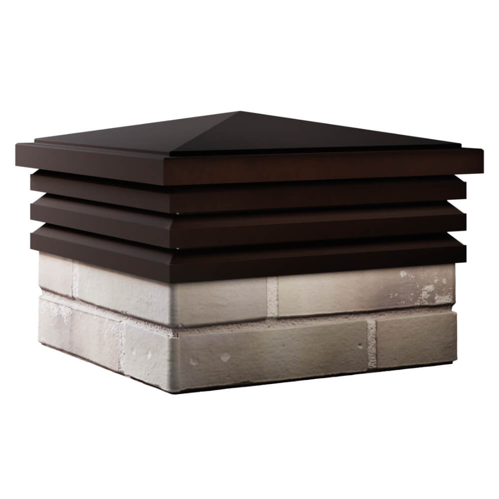 Колпак Zking Бона ХайТек Коричневый на столб 1.5х1.5 кирпича (385х385мм) в Назрани фото