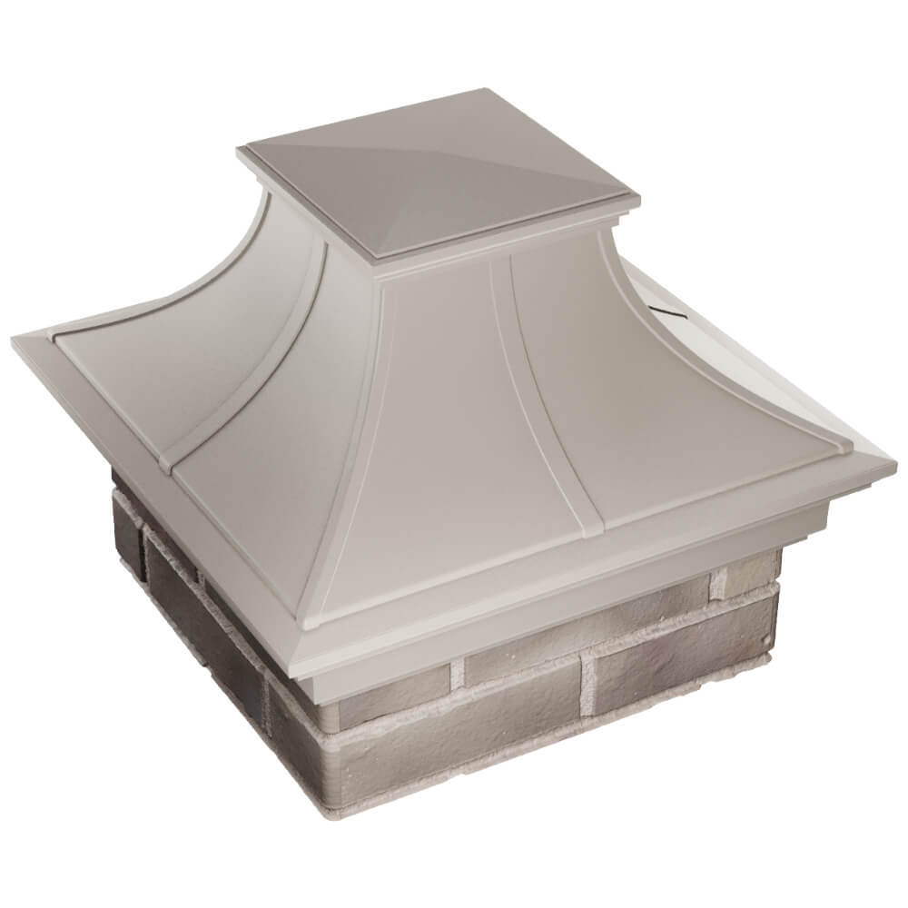 Колпак Zking Монблан Премиум Бежевый на столб 1.5х1.5 кирпича (385х385мм) в Назрани фото