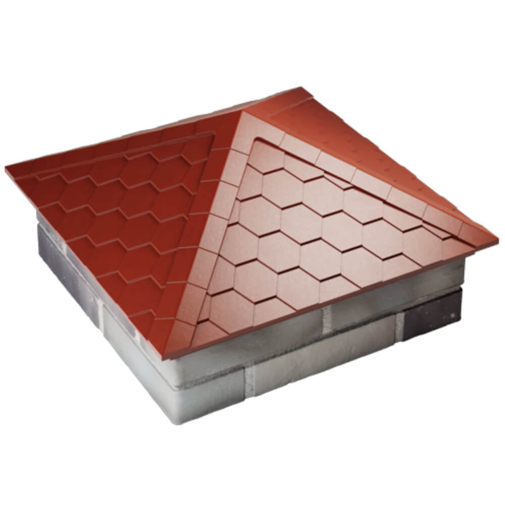 Колпак Zking Эверест Красный на столб 2х2 кирпича (535х535мм) Назрань фото